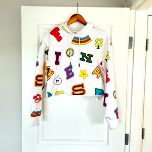 Guess Friends With You Hoodie Cropped Popover